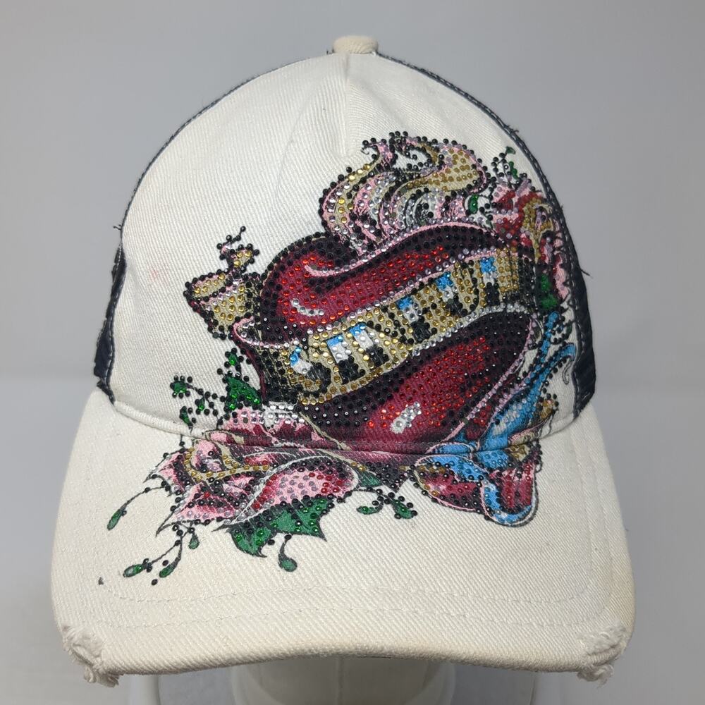 Sinful Snapback Trucker Hat Multicolor One Size Adjustable Rhinestone Distressed - Picture 2 of 9